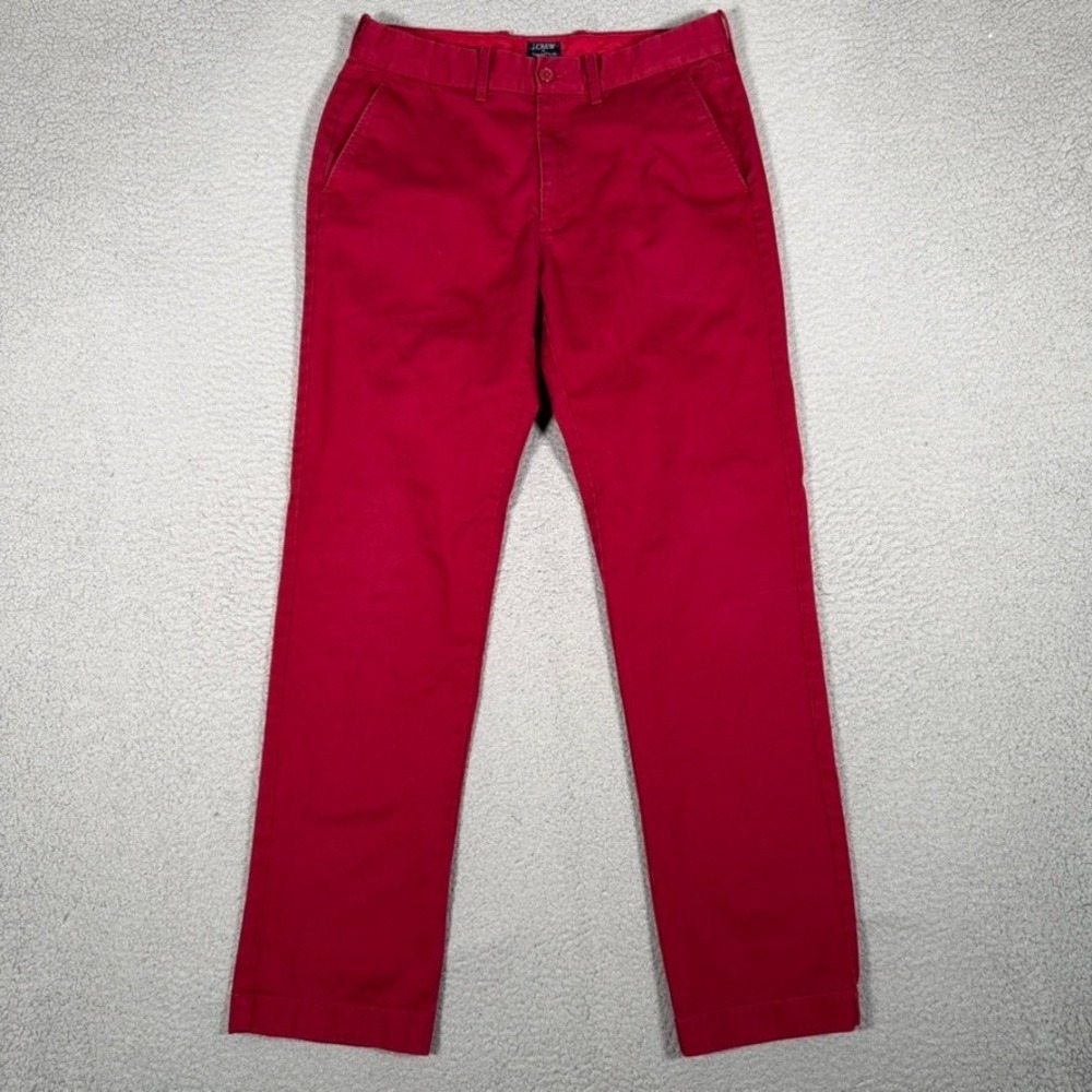 J Crew Pants Mens 31x32 Red Sutton Slim Straight Chino 100% Cotton Casual Preppy